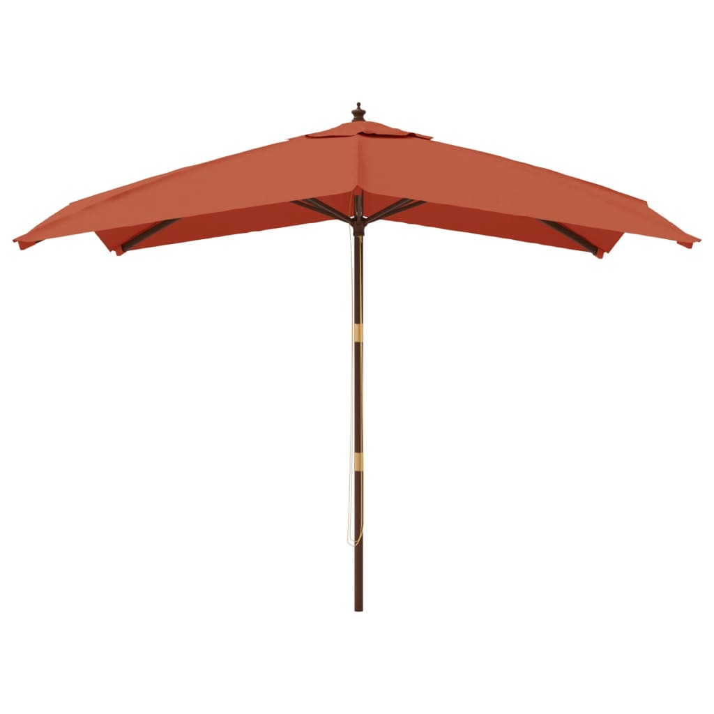 Parasol met houten paal 300x300x273 cm terracottakleurig - AllerleiShop