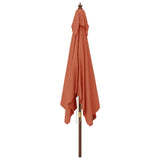 Parasol met houten paal 300x300x273 cm terracottakleurig - AllerleiShop