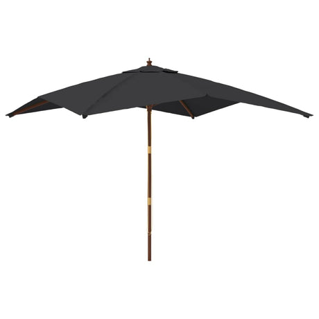 Parasol met houten paal 300x300x273 cm zwart - AllerleiShop