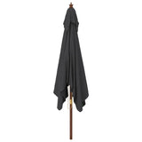 Parasol met houten paal 300x300x273 cm zwart - AllerleiShop