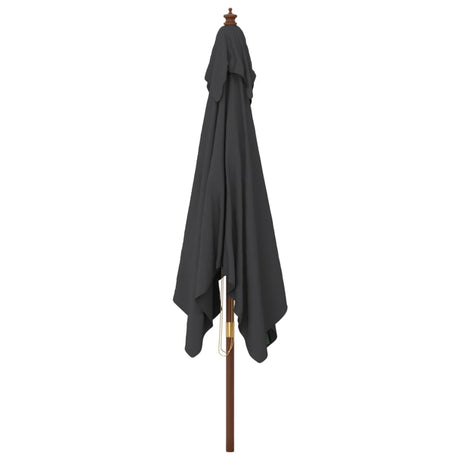 Parasol met houten paal 300x300x273 cm zwart - AllerleiShop