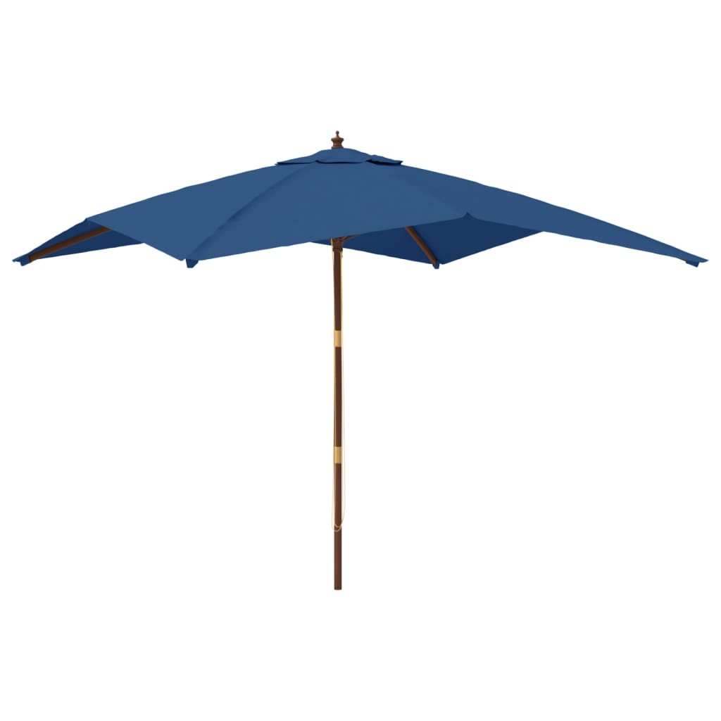 Parasol met houten paal 300x300x273 cm azuurblauw - AllerleiShop