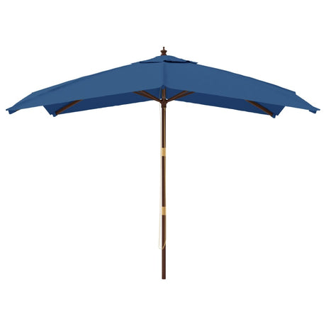 Parasol met houten paal 300x300x273 cm azuurblauw - AllerleiShop