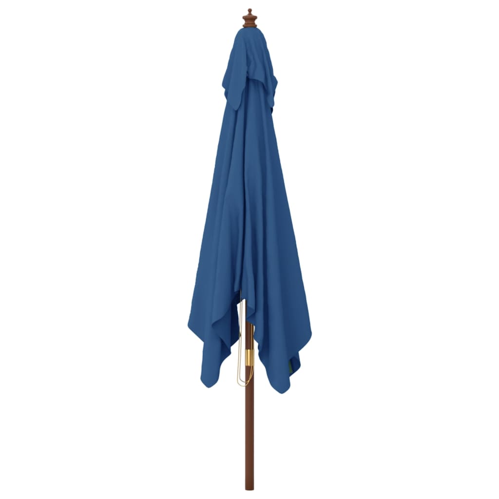 Parasol met houten paal 300x300x273 cm azuurblauw - AllerleiShop