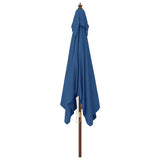 Parasol met houten paal 300x300x273 cm azuurblauw - AllerleiShop