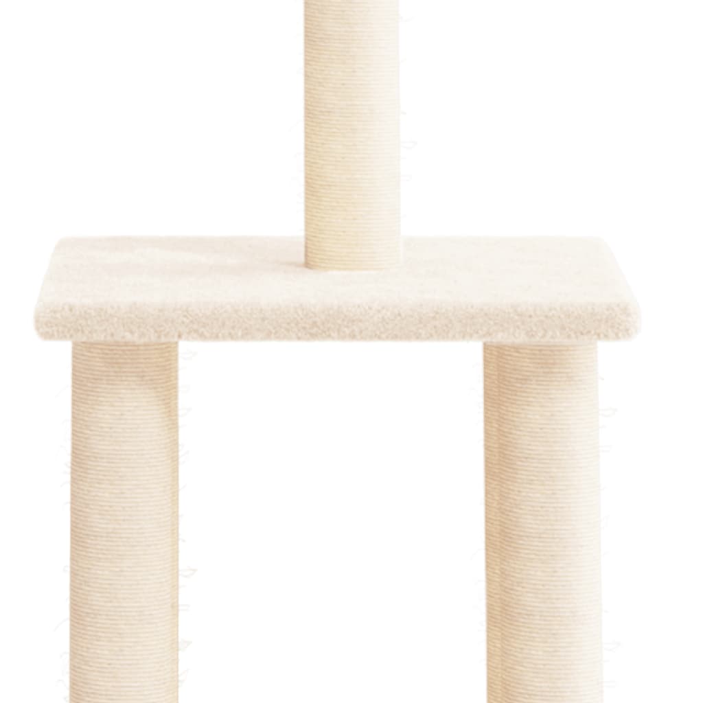 Kattenmeubel met sisal krabpalen 85,5 cm crèmekleurig