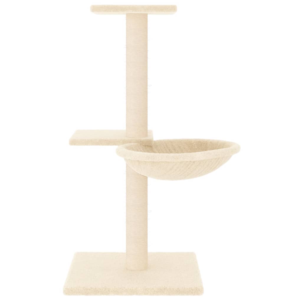 Kattenmeubel met sisal krabpalen 72 cm crèmekleurig