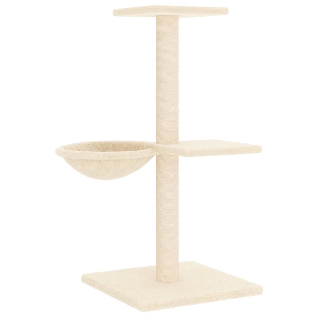 Kattenmeubel met sisal krabpalen 72 cm crèmekleurig