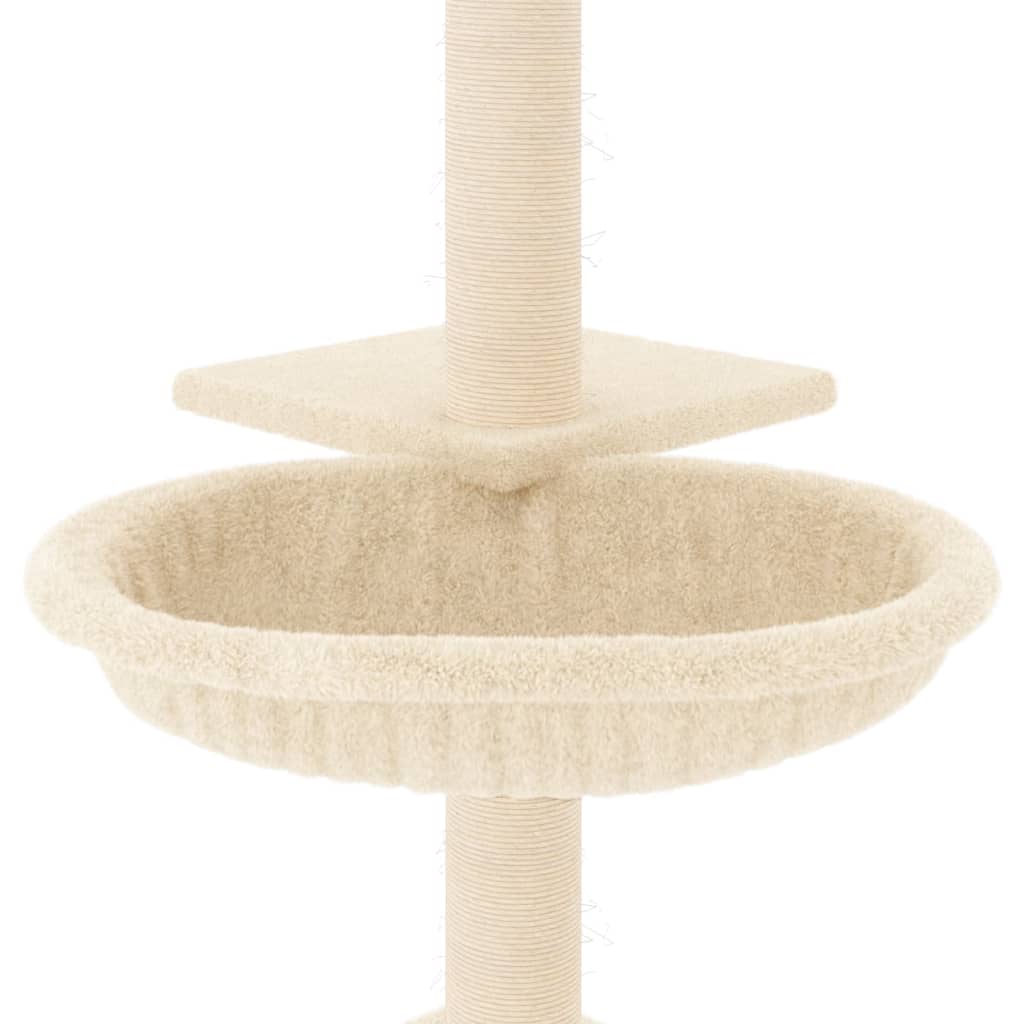 Kattenmeubel met sisal krabpalen 72 cm crèmekleurig