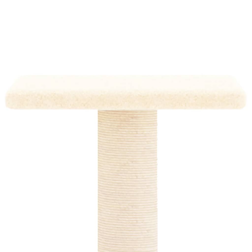 Kattenmeubel met sisal krabpalen 73 cm crèmekleurig