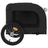 Hondenfietstrailer oxford stof en ijzer zwart en grijs - AllerleiShop