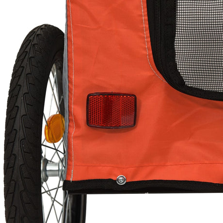 Hondenfietstrailer oxford stof en ijzer oranje en grijs - AllerleiShop