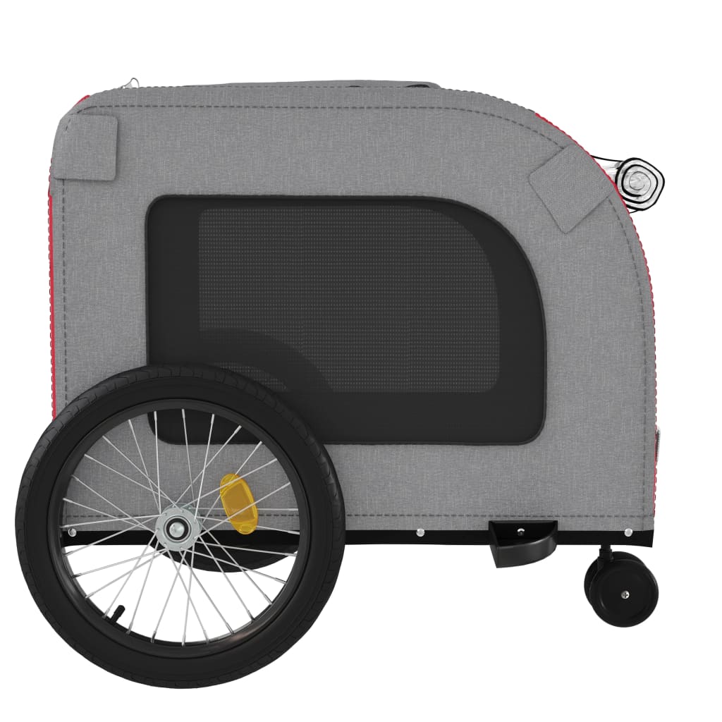 Hondenfietstrailer oxford stof en ijzer rood en grijs - AllerleiShop