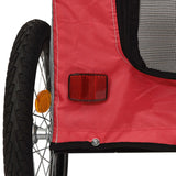 Hondenfietstrailer oxford stof en ijzer rood en grijs - AllerleiShop