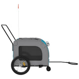 Hondenfietstrailer oxford stof en ijzer blauw en grijs