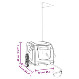 Hondenfietstrailer oxford stof en ijzer oranje en grijs