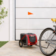 Hondenfietstrailer oxford stof en ijzer rood en grijs - AllerleiShop