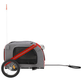 Hondenfietstrailer oxford stof en ijzer rood en grijs - AllerleiShop