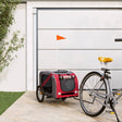 Hondenfietstrailer oxford stof en ijzer rood en grijs - AllerleiShop