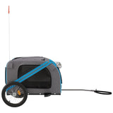 Hondenfietstrailer oxford stof en ijzer blauw en grijs