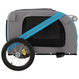 Hondenfietstrailer oxford stof en ijzer blauw en grijs