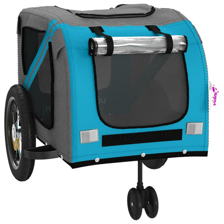 Hondenfietstrailer oxford stof en ijzer blauw en zwart - AllerleiShop