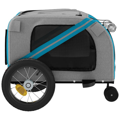 Hondenfietstrailer oxford stof en ijzer blauw en zwart - AllerleiShop