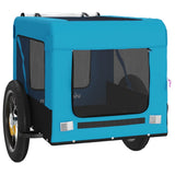 Hondenfietstrailer oxford stof en ijzer blauw en zwart - AllerleiShop