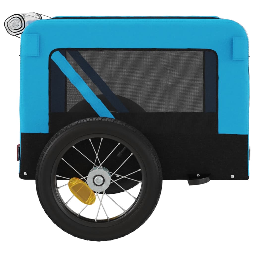 Hondenfietstrailer oxford stof en ijzer blauw en zwart - AllerleiShop