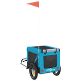 Hondenfietstrailer oxford stof en ijzer blauw en zwart - AllerleiShop