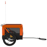 Hondenfietstrailer oxford stof en ijzer oranje en zwart - AllerleiShop