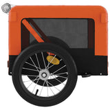 Hondenfietstrailer oxford stof en ijzer oranje en zwart - AllerleiShop