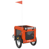 Hondenfietstrailer oxford stof en ijzer oranje en zwart - AllerleiShop