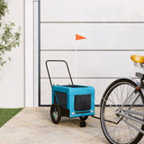 Hondenfietstrailer oxford stof en ijzer blauw en zwart