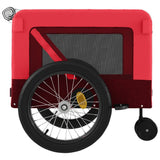 Hondenfietstrailer oxford stof en ijzer rood en zwart - AllerleiShop