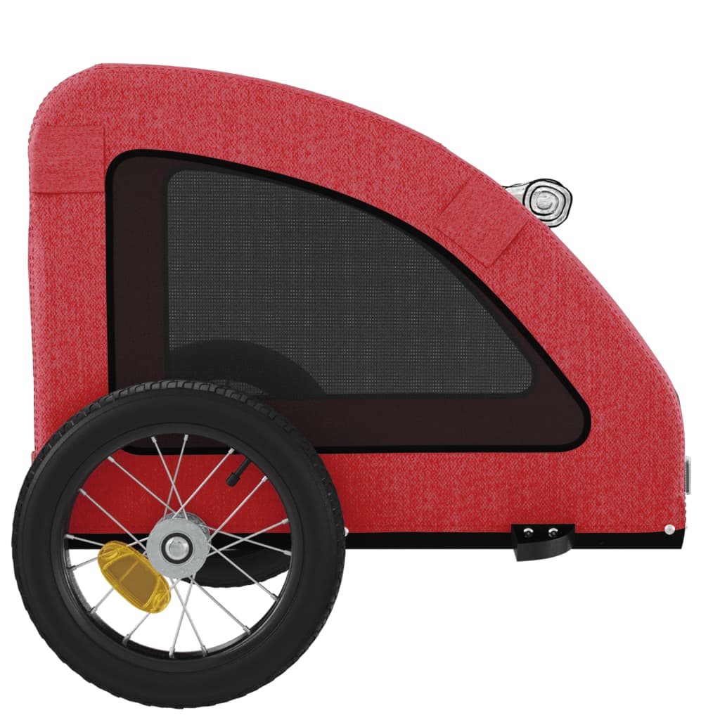 Hondenfietstrailer oxford stof en ijzer rood