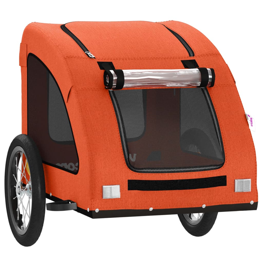 Hondenfietstrailer oxford stof en ijzer oranje - AllerleiShop