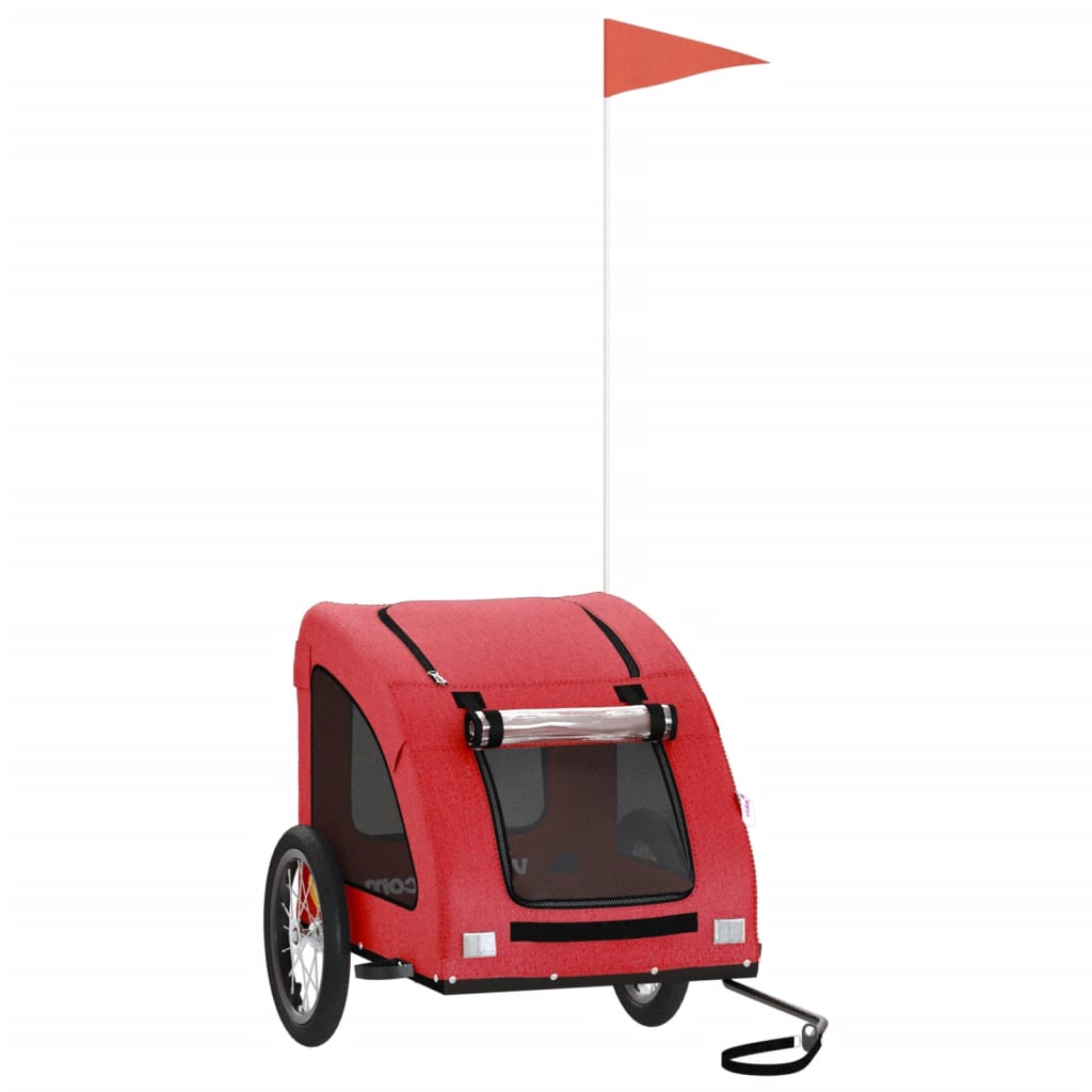 Hondenfietstrailer oxford stof en ijzer rood - AllerleiShop