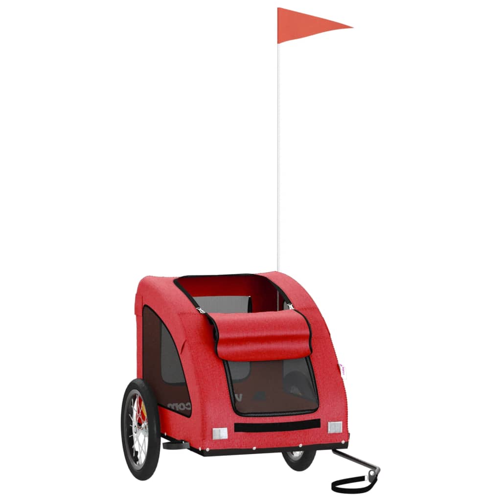 Hondenfietstrailer oxford stof en ijzer rood - AllerleiShop