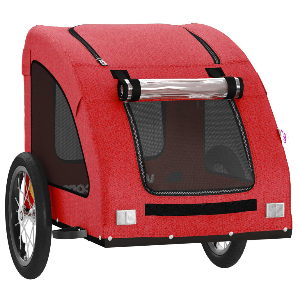 Hondenfietstrailer oxford stof en ijzer rood - AllerleiShop