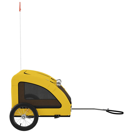 Hondenfietstrailer oxford stof en ijzer geel - AllerleiShop