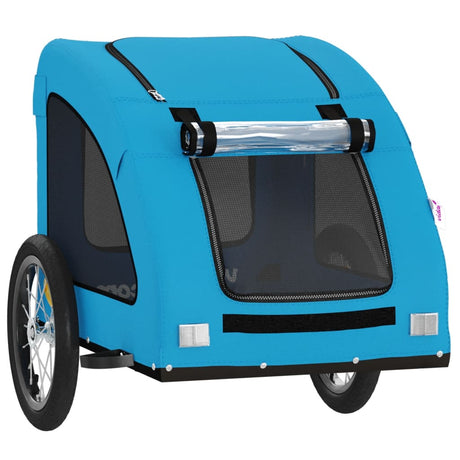 Hondenfietstrailer oxford stof en ijzer blauw