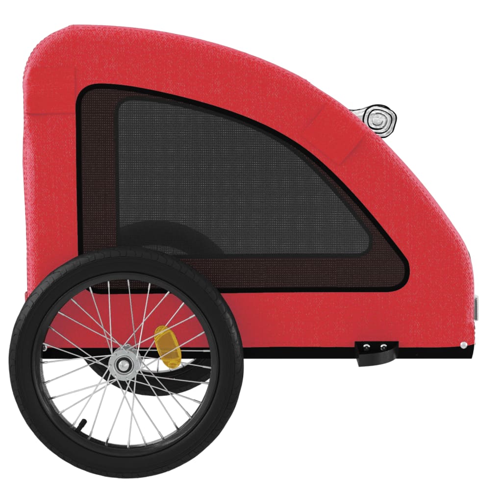 Hondenfietstrailer oxford stof en ijzer rood