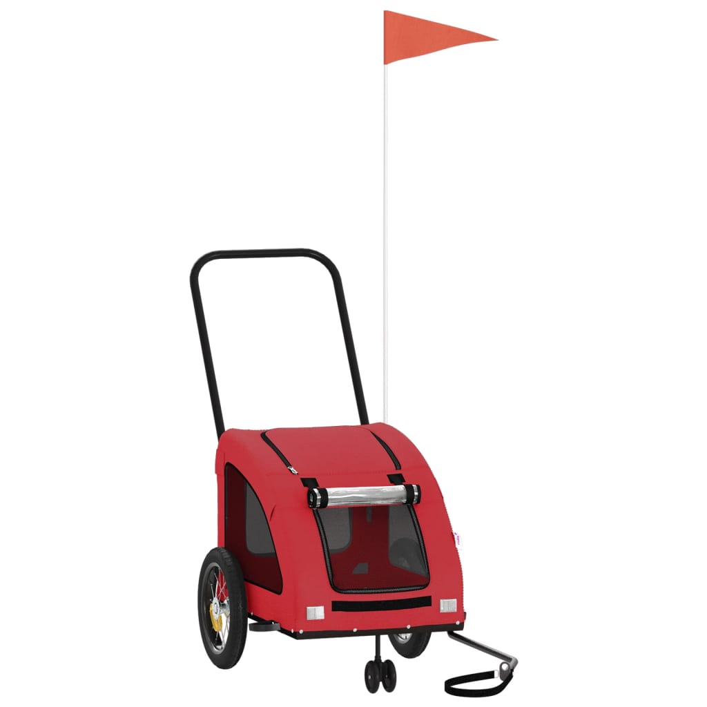 Hondenfietstrailer oxford stof en ijzer rood - AllerleiShop