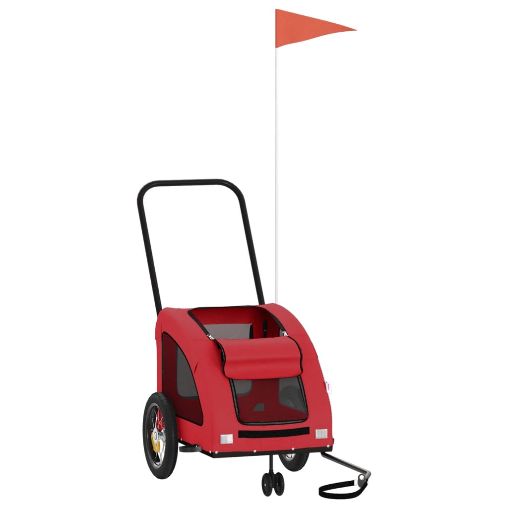 Hondenfietstrailer oxford stof en ijzer rood - AllerleiShop