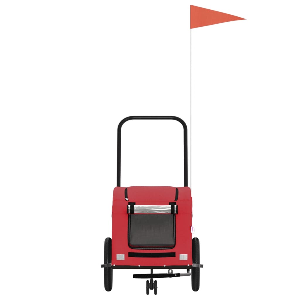 Hondenfietstrailer oxford stof en ijzer rood - AllerleiShop