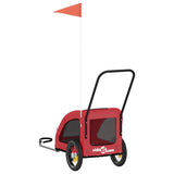 Hondenfietstrailer oxford stof en ijzer rood - AllerleiShop