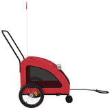 Hondenfietstrailer oxford stof en ijzer rood