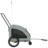 Hondenfietstrailer oxford stof en ijzer grijs - AllerleiShop