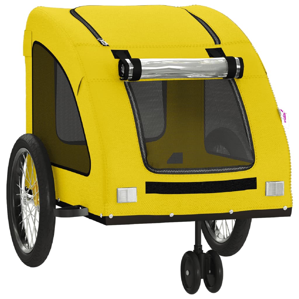 Hondenfietstrailer oxford stof en ijzer geel - AllerleiShop